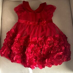 Red holiday dress for baby